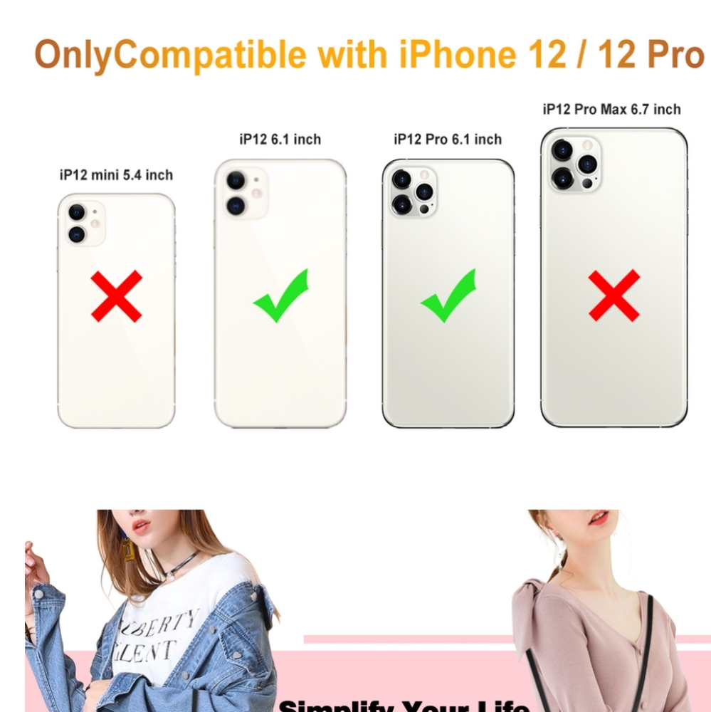 LAST ONE! iPhone 12 2020 iPhone 12 Pro Crossbody Wallet Phone Case with Strap - Picture 6 of 6